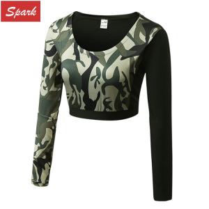 China Army Military Camouflage Tactical Women Long Sleeve Fitness T-Shirt wholesale