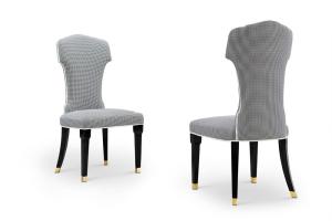 China Upholstery Modern Wooden Fabric Dining Chair Furnitue W005D6 wholesale
