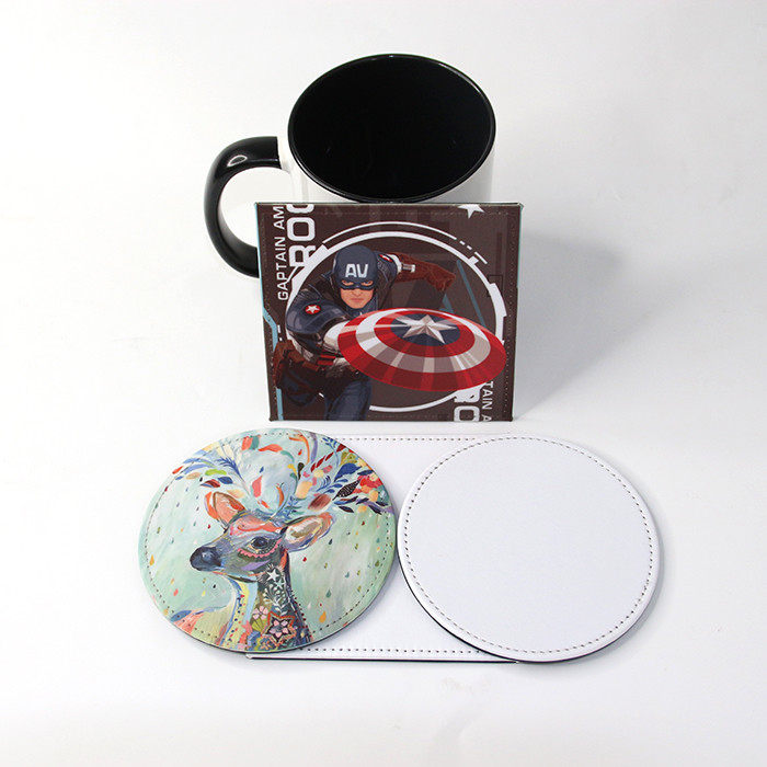 10*10cm Custom Leather Coaster Blanks For Sublimation Photo Printing