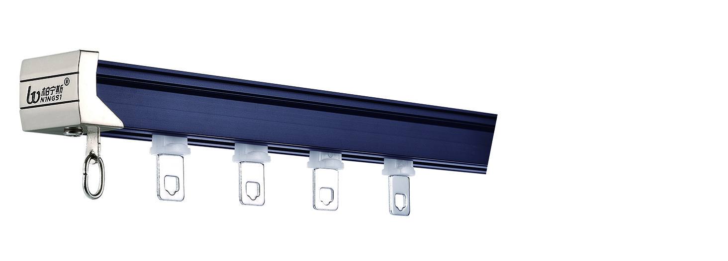 Dark Blue Silent 6mm Height Aluminum Curtain Track Ceiling Mount