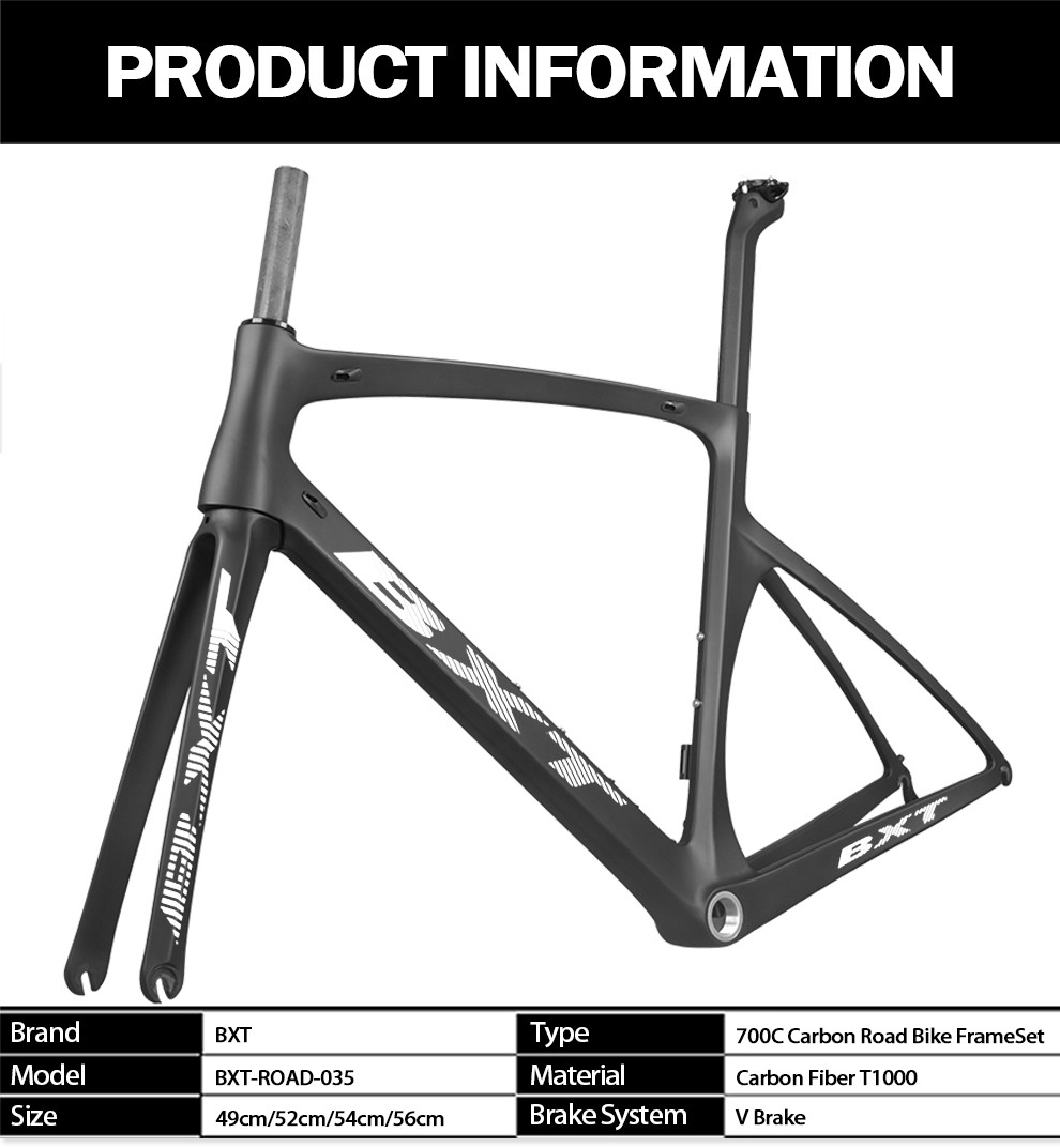 Rim Brake Road Bike Carbon Frame 700C V Brake Tire 25C 150kg Max Load