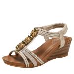 BS168 Fashion Sandals Women'S European And American Rhinestone Cross Strap Back
