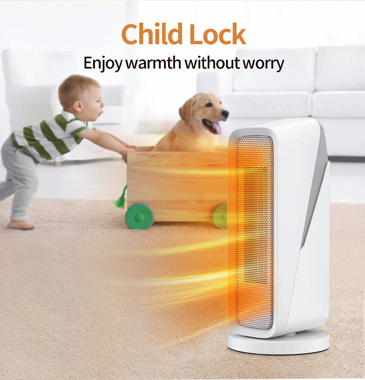 IP44 Ceramic PTC Heating Desktop Heater Fan With Over Heating Falling Protection