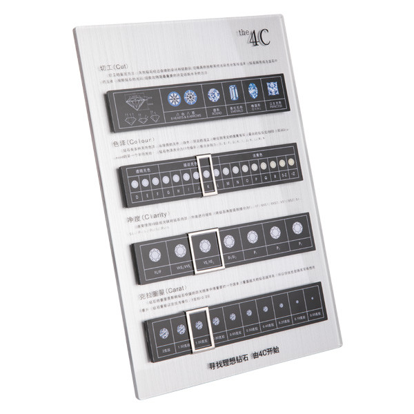 Multi Color Diamond 4c Chart Card Display For Jewelry Shop Eco Friendly
