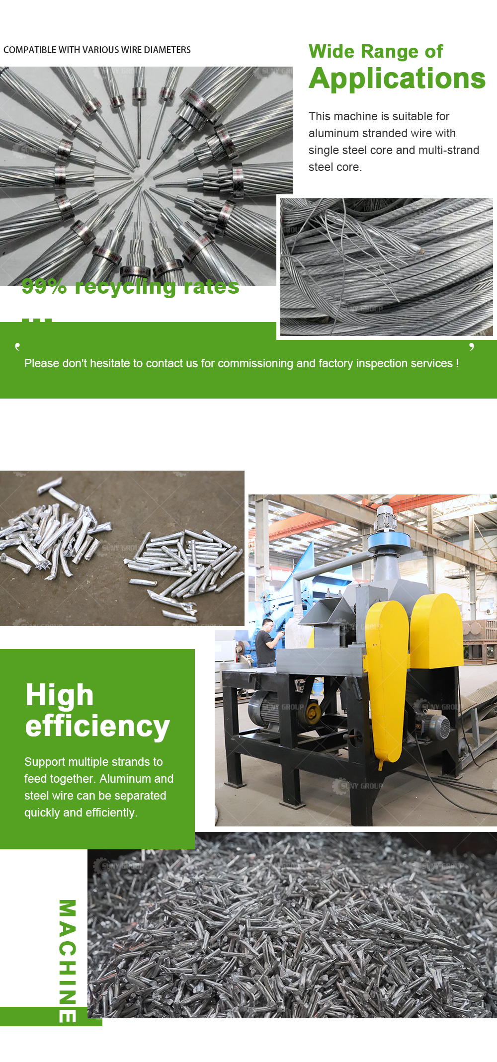 Aluminum Conductor Steel Reinforced Cable Recycling Machine Separator 2000*1800*2450