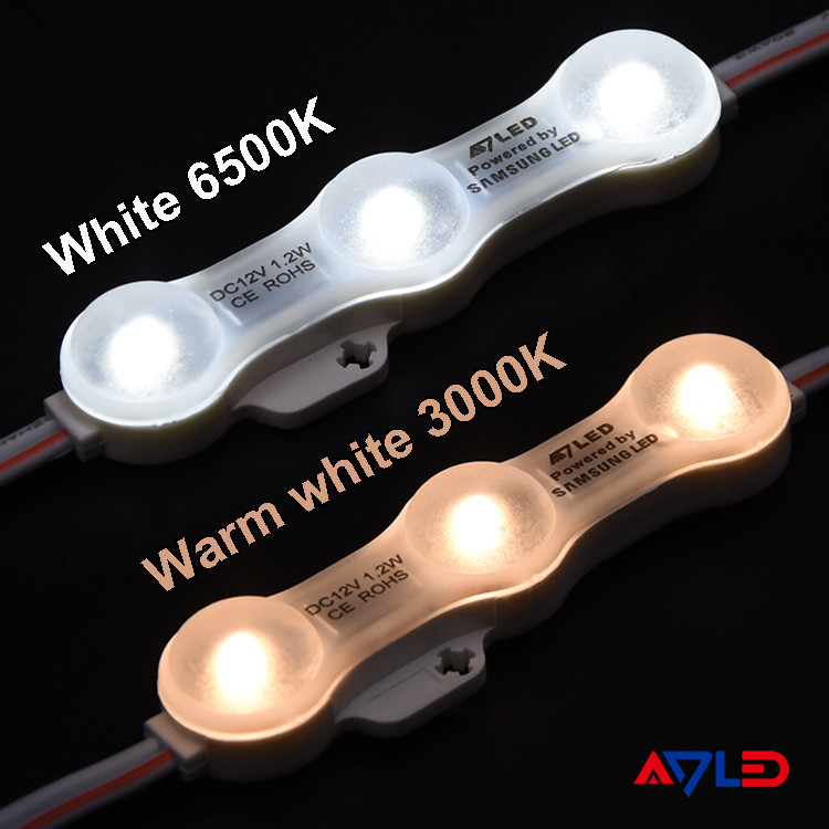 1.2W IP68 DC12V 3 LEDs Modules With LED SMD2835 160°Beam with Tape Adhesive Backside
