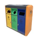Powder Coating 3 Compartments 30L Metal Recycling Bin