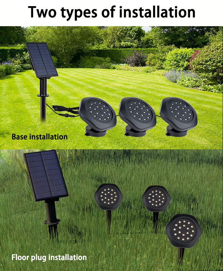 IP68 Underwater LED Holiday Lights RGB Color Changing Solar Pond Lights