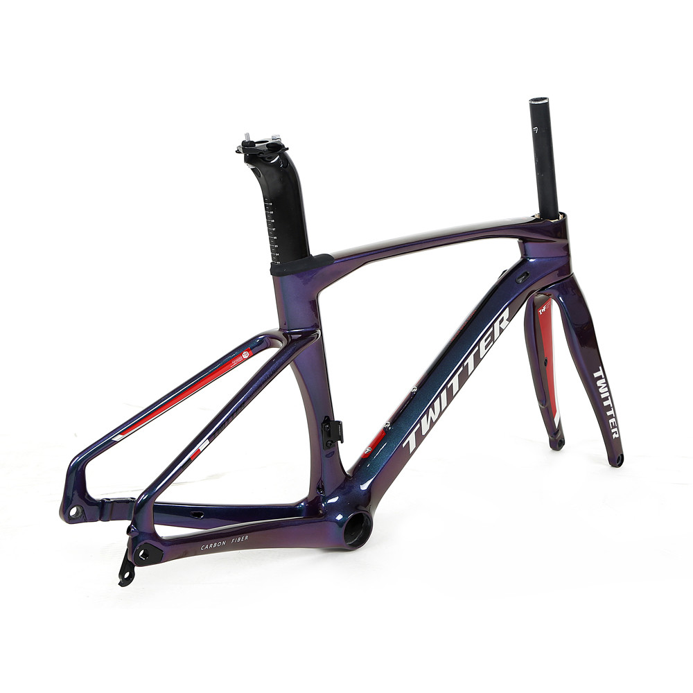 holographic black Small Carbon Road Bike Frame Set XXS for kids