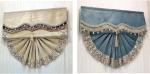 European style light luxury fan shape velvet blue Roman blind blackout