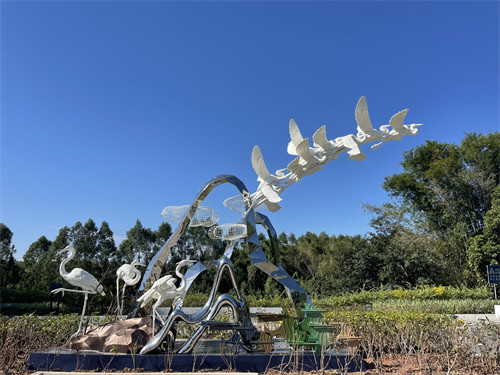 Ride Bicycle Painting Outdoor Garden Sculptures Art Metal Colorful