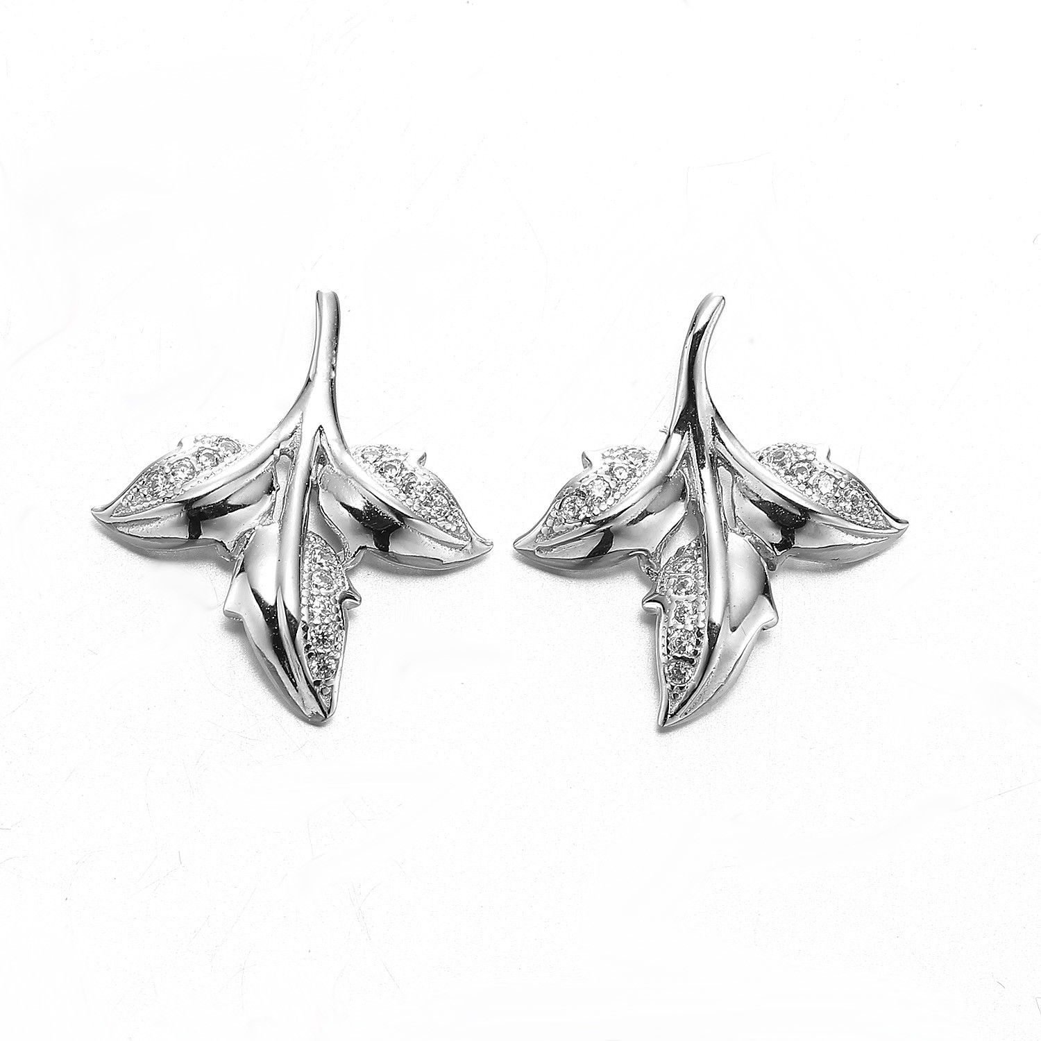 A Shamrock Made Of Hearts 925 Silver CZ Earrings Moral Of Love