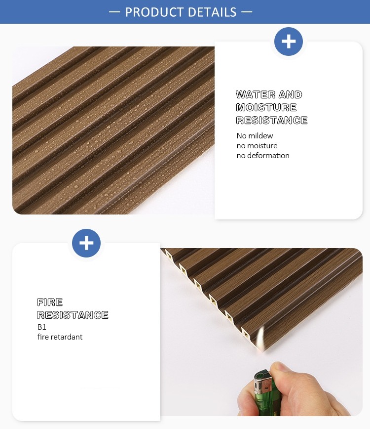 Wpc Wall Panel Interior Decoration Indoor Boards Wood Plastic Composite Wpc Pvc Wall Panels Wpc Fluted Wall Panel Black groove