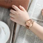 Women's Analog Quartz Rose Gold Watch with Stainless Steel Mesh Strap Ladies