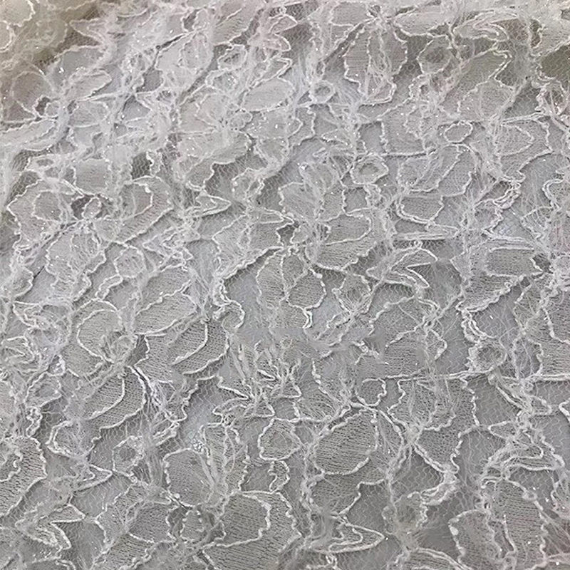 100% Polyester Embroidery French Net Lace Fabric 145cm For Dresses Sustainable