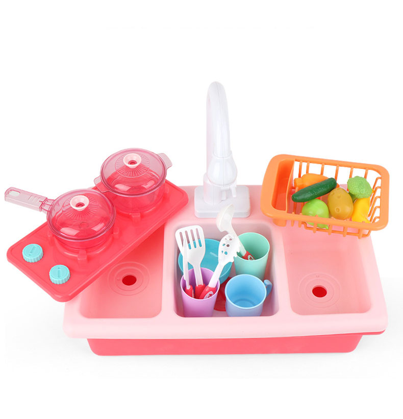 Improve Children's Wisdom with Unisex Kitchen Sink Play Set ABS Plastic Cutting Toys Included