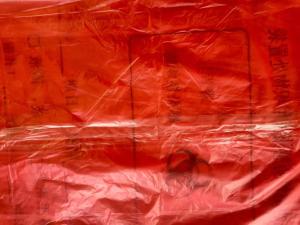 China Semi Water Dissolvable Laundry Bags Red Colour LDPE Material For Hospital wholesale