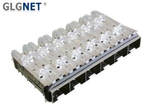 China Press Fit Six Ports SFP Cage Assembly Copper Alloy 0.25mm Thickness RoHS Approval wholesale