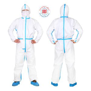 China CE PPE EN14605 Type 4 Disposable Coveralls Breathable Hooded Coverall Suit wholesale