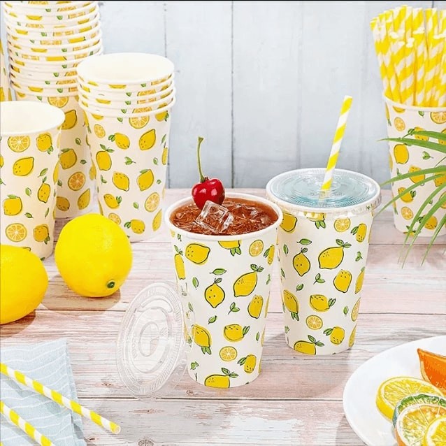 2.5oz - 32oz Paper Cold Cups Bpa Free Customized For Ice Filled Beverages