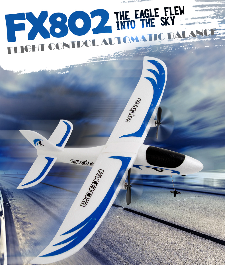 Power Source Electric 2.4GHz 2CH RC Foam Ultralight Flying Glider Airplane Plane Model Toy Fx802 Epp Eagle RC Glider