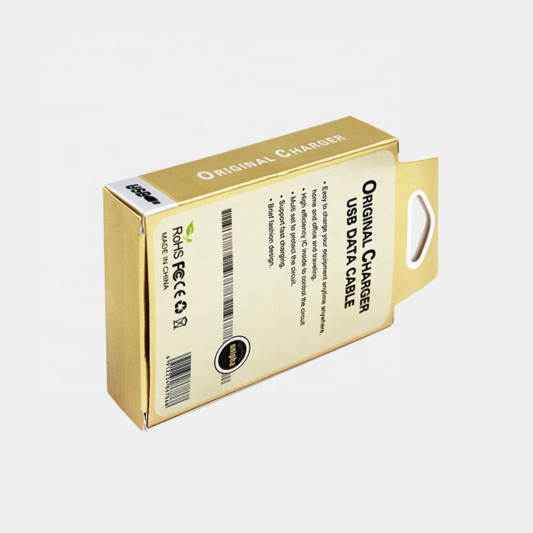 Custom Printed Usb Data Cable Packing Box Cardboard Paper Box Charger Packaging with Window