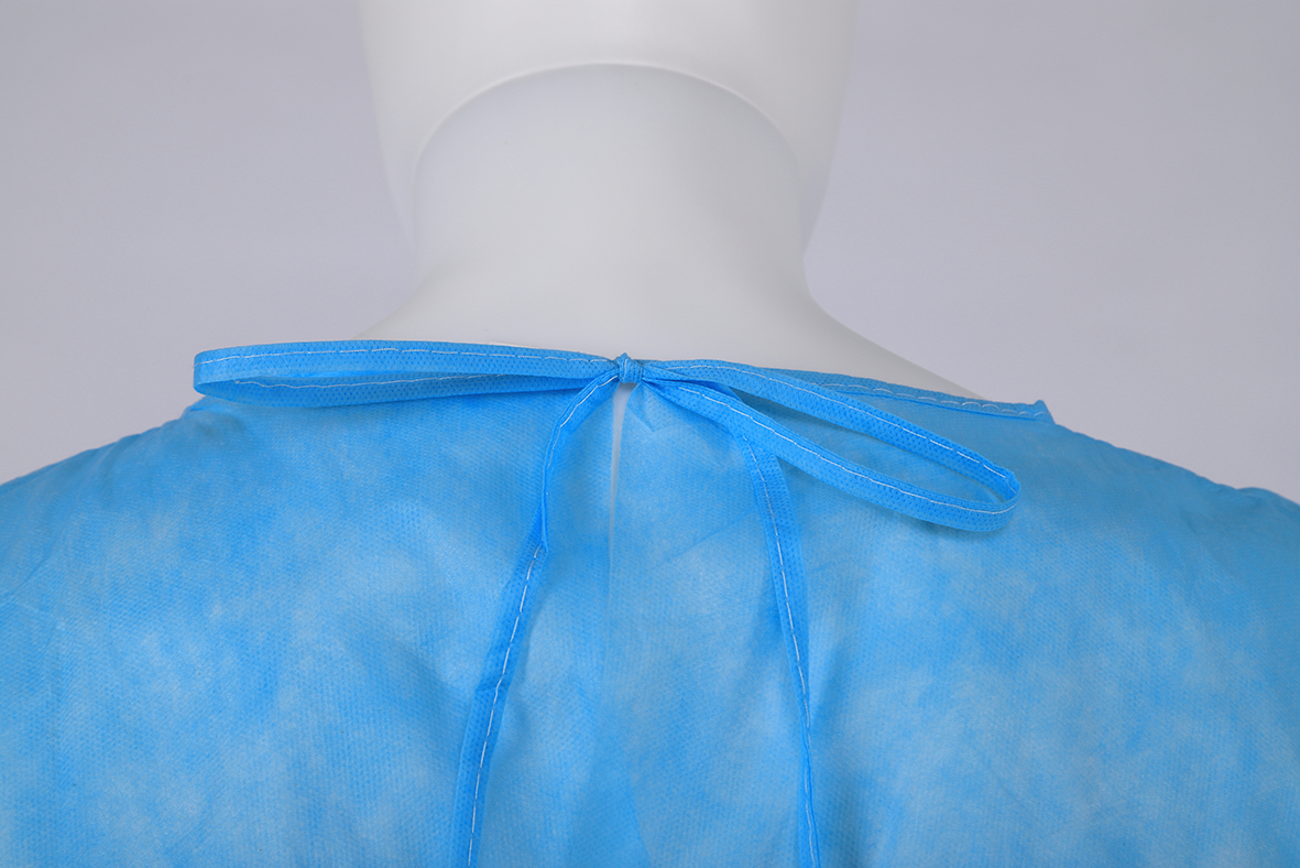 Disposable Isolation gown PP PE SMS CPE Material Level 1 2 3 Medical Surgical Gowns with Knitted Cuffs