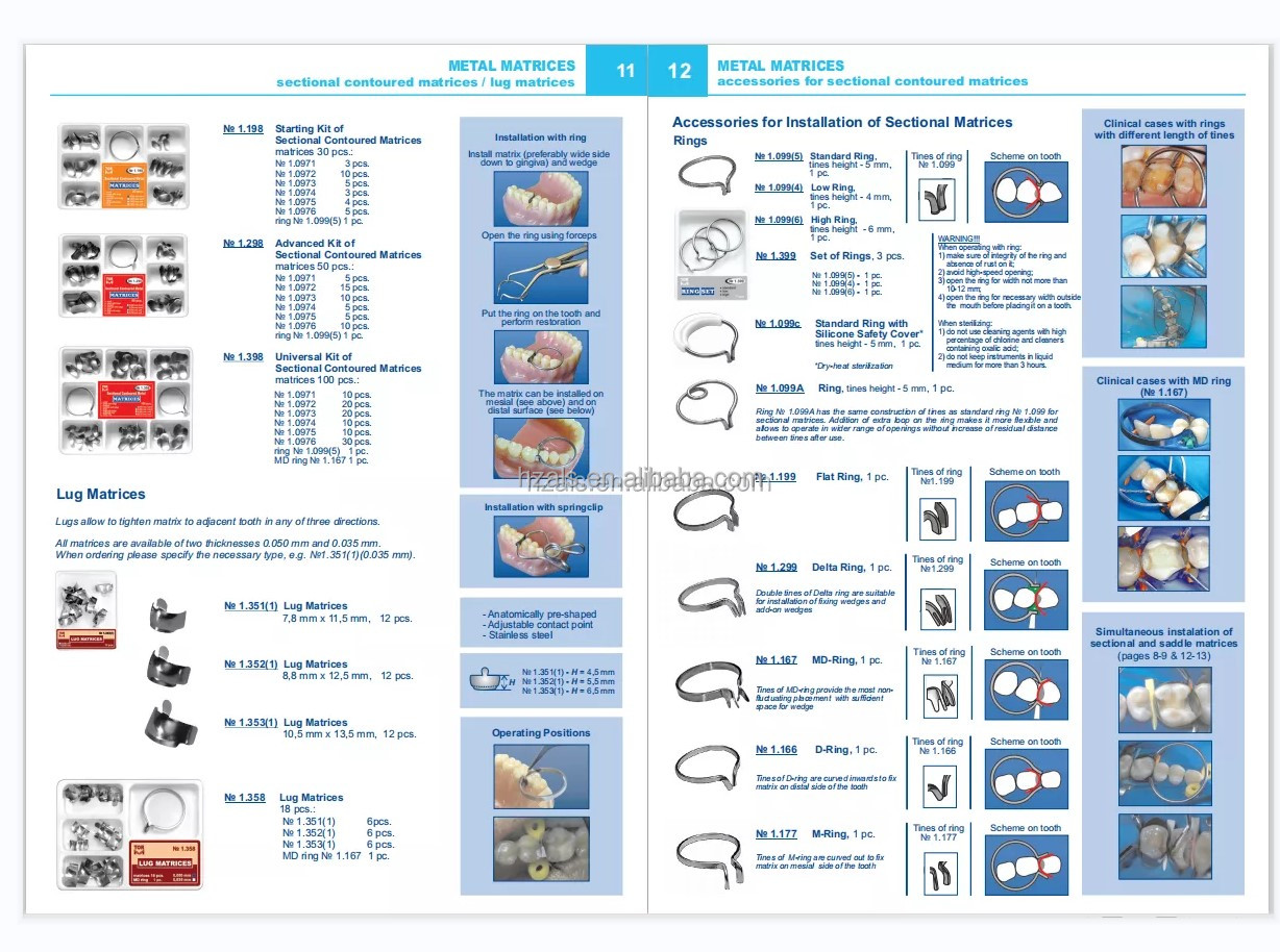 Safety Standard GB/T18830-2009 Dental Areal HOT TOR VM 1.338 Matrices Kit with MD Ring No. 1.167 Matrix Bands 18 Pcs/Kit TOP BM
