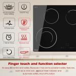 Electric Cooktop 4 Burners 220V Ceramic Cooktop 30 Inch Glass Cooktop 7200W