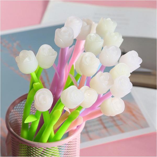 Color Changing Flower Pens - Pack Of 30 Ballpoint Pens Creative Gel Ink Rollerball Pen For School Home Office Stationery Store Kids Girls Gift, Black