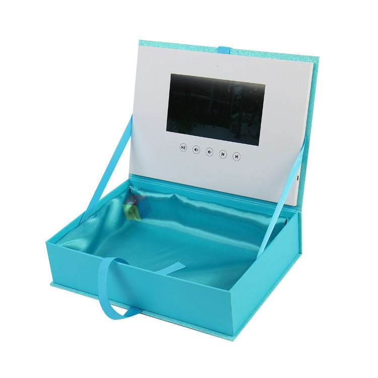 Custom Design Luxury Magnetic Close Presentation 7 Inch Gift Box With Lcd Screen Cardboard Packaging