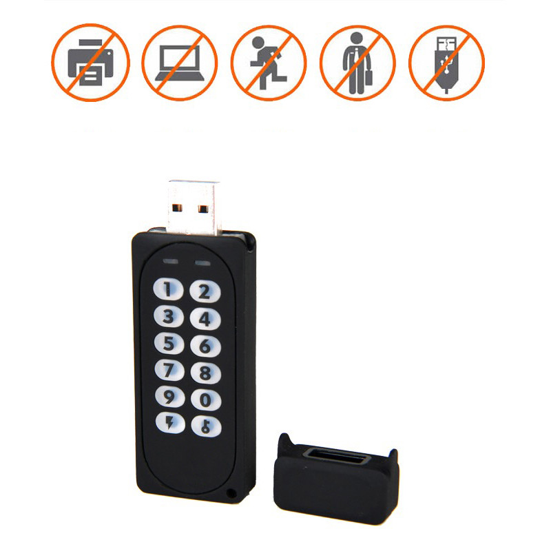 USB Flash Drive, Multifunctional Military Grade Secure Key 16GB USB 2.0 256-bit AES Hardware Encrypted FIPS Validated