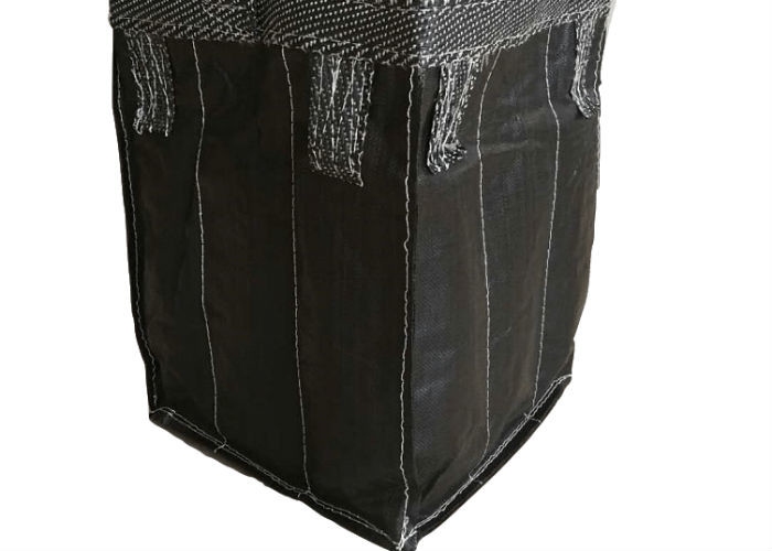 Black Flexible PP Bulk Bag Flat Bottom With Spout 100% Virgin PP Founded 1000kgs