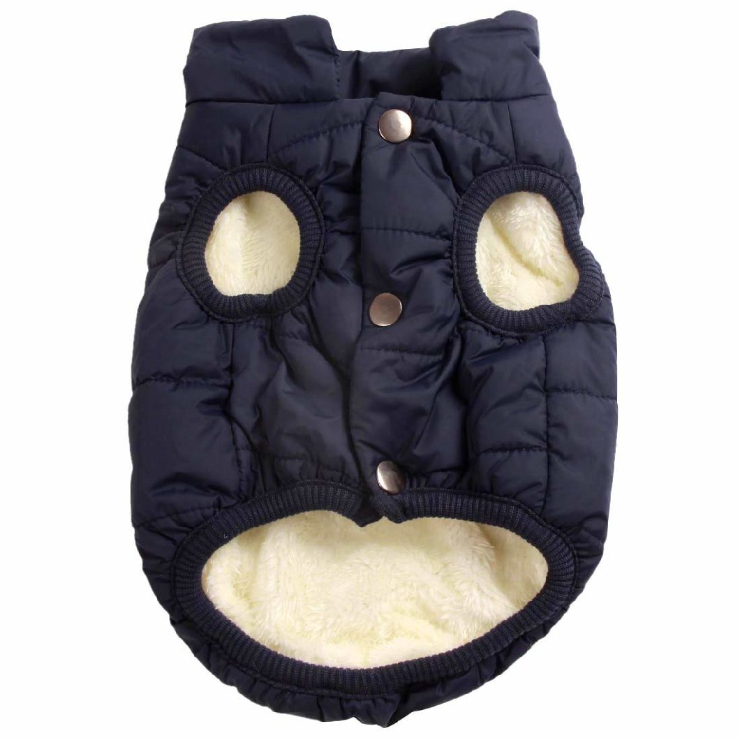 2 Layers Fleece Lined Warm Dog Jacket for Puppy Winter Cold Weather Dog Coat