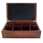 FSC BSCI Custom Packing Wooden Tea Bag Holder Glass Top Wood Display Box