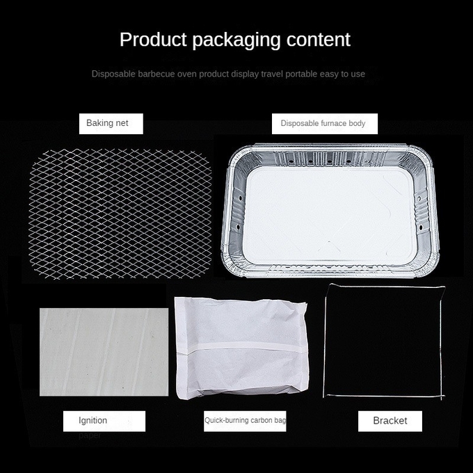 Aluminum Charcoal Grill Camping Outdoor Instant Barbeque Disposable BBQ Grill