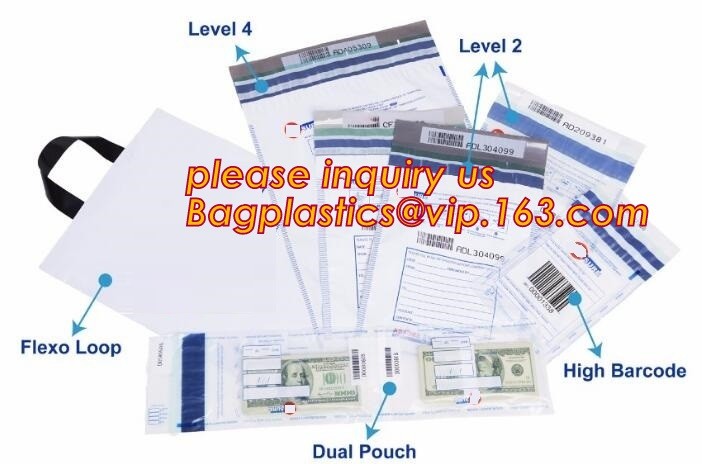Security plastic bag with adhesive tape for cash, plastic money bag, Security Money Cash Bag For Airport/Bank and police