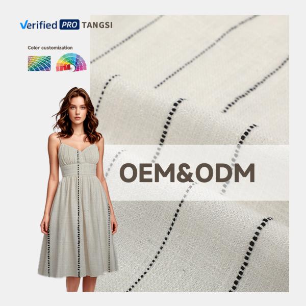 High Quality Rayon Fabric Blend Custom Woven Organic Soft Slub Linen for Garments for Printed Shirt Dress Stretchy Feature