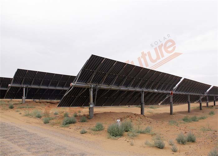 60Hz Solar Auto 1P Ground Mount Solar Tracking System Galvanized