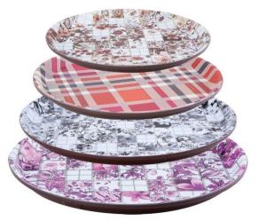 China western circular fancy plastic tray wholesale
