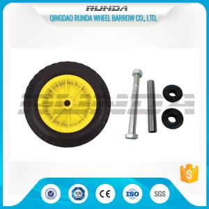 China Yellow Color Inflatable Caster Wheels Plastic Bush Bearing Stright Vales 6PR wholesale
