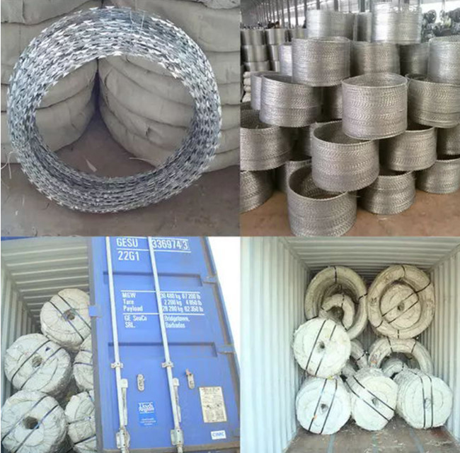 Bto-22 Coil Barbed Wire Galvanized Razor Dia 600 Mm On Ships For Anti Piracy