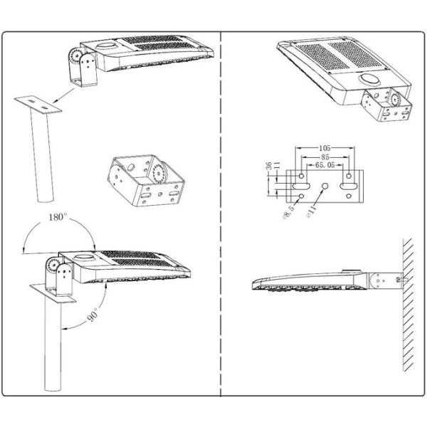 Shoebox LED Street Light Lumileds Chips Meanwell Driver 5 Years Warranty