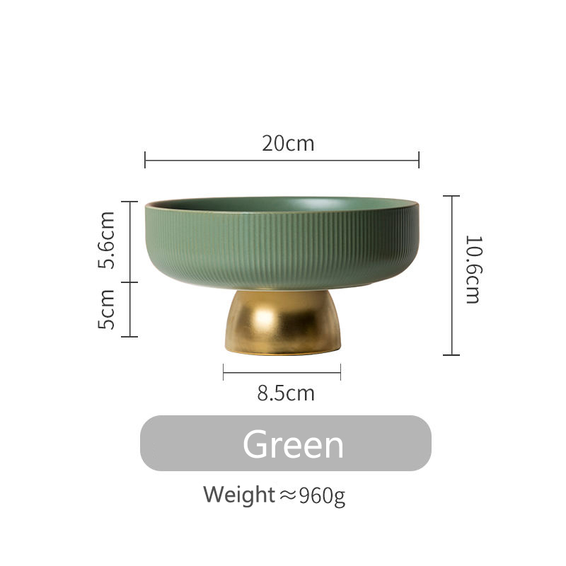 Porcelain Fruit Bowl On Sliver Stand For Serving Desserts And Snacks In European Style