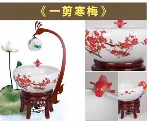 China Porcelain 460mm Koi Fish Bowl wholesale