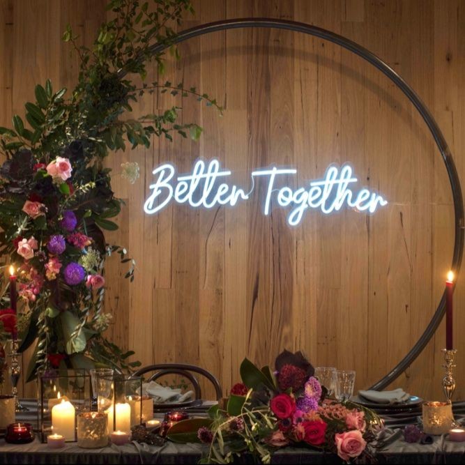 Flexible LED Illuminated Logo Better Together Oh Baby Acrylic Wedding Decoration Custom Neon Signs