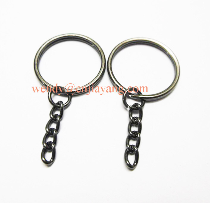 jiayang high quality shiny silver key split ring add snap hook metal chain