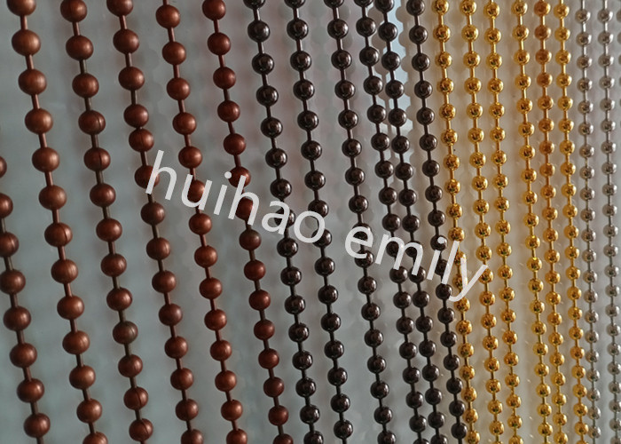 Gun Metal Color Ball Chain Beaded Curtain For Hotel Decoration