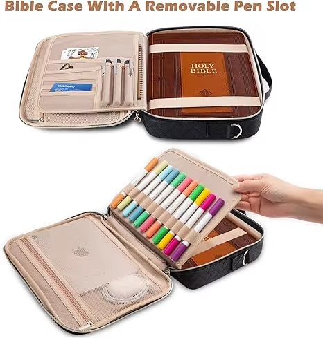 Protect Your Bible in Style Multi-Functional Bible Cover with Mesh Pocket Handbag Design and Durable Organizer Bag