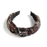 Christmas Xmas Cross Knot Hairband Plaid Holiday Decorations 40cm 15.8in